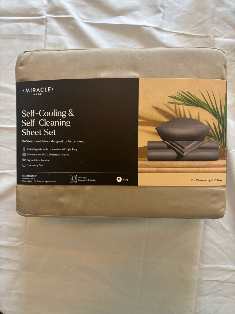 Miracle Self-Cooling & Self-Cleaning Sheet Set - Taupe